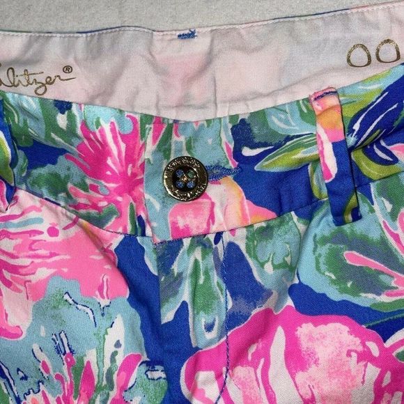 Lilly Pulitzer Callahan Short Pink Floral It's Always Summer Somewhere Size 00 - Picture 5 of 11